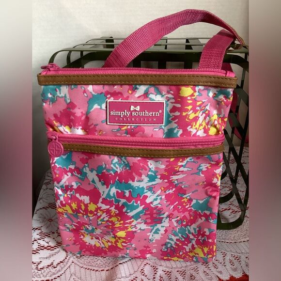 Simply Southern Handbags - Simply Southern Crossbody Bag Purse Hot Pink White Blue Tie Dye Look